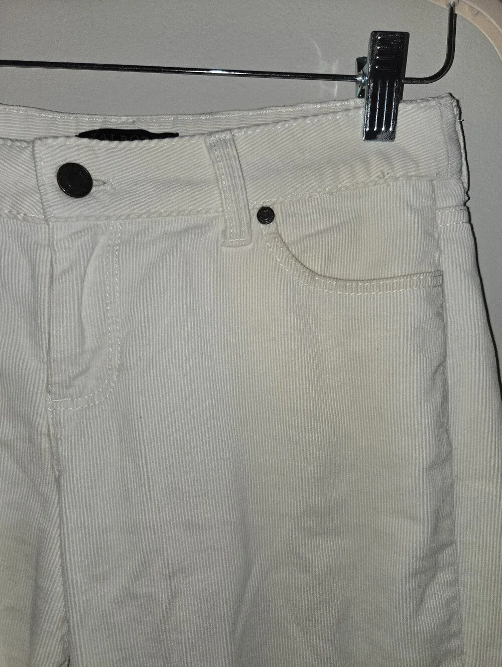 Talbots Petites Crisp White Corduroy Pants [Size 10P] Warm Cozy Straight Leg